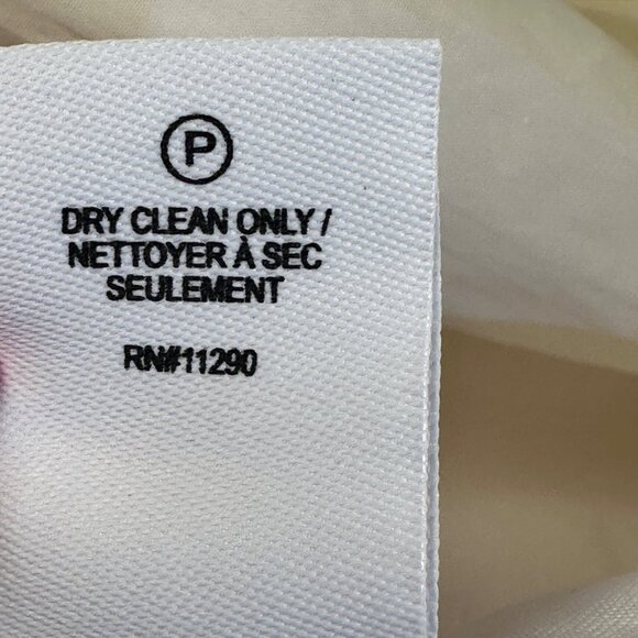 DEREK LAM 10 CROSBY Womens Oversized Blouse White Sz 8 Raw Fringe Overlap Back - Picture 6 of 14